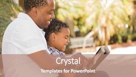  Presentation with race - PPT layouts enhanced with technology education - happy african american father background and a coral colored foreground