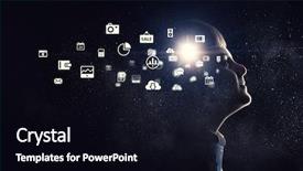  Presentation with technology education - Amazing PPT theme having technology education - little guy looking backdrop and a black colored foreground