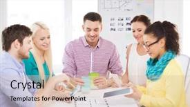  Presentation with interior design office - Amazing presentation theme having technology education interior design and office concept - smiling interior designers with color samples blueprint and tablet pc in office backdrop and a lemonade colored foreground