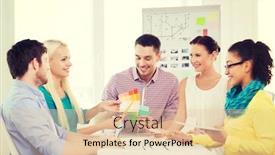  Presentation with interior design office - Beautiful theme featuring technology education interior design and office concept - smiling interior designers with color samples blueprint and tablet pc in office backdrop and a lemonade colored foreground