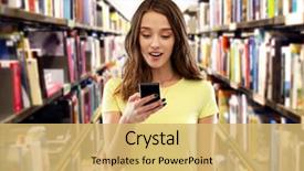  Presentation with education technology - Audience pleasing presentation theme consisting of technology education and people concept backdrop and a yellow colored foreground