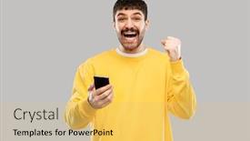  Presentation with emotions - Amazing presentation design having technology-emotions-and-people-concept backdrop and a yellow colored foreground