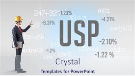  Presentation with hat - Presentation design enhanced with technology-engineer-in-hard-hat background and a sky blue colored foreground