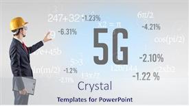  Presentation with hat - Theme consisting of technology-engineer-in-hard-hat background and a sky blue colored foreground