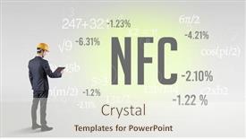  Presentation with nfc technology - PPT layouts with technology-engineer-in-hard-hat background and a sky blue colored foreground