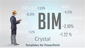  Presentation with bim - Presentation theme having technology-engineer-in-hard-hat background and a sky blue colored foreground