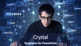  Presentation with programing - Theme having technology enviroment with cyber background and a navy blue colored foreground