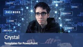  Presentation with programing - Colorful presentation design enhanced with technology enviroment with cyber backdrop and a ocean colored foreground