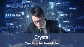  Presentation with programing - Beautiful presentation theme featuring technology enviroment with cyber backdrop and a ocean colored foreground