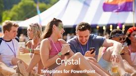  Presentation with festival music - Presentation theme with technology event - friends sitting on grass using background and a coral colored foreground