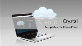  Presentation with meteorology - Beautiful presentation featuring concept - laptop computer with weather backdrop and a light gray colored foreground