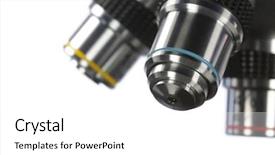  Presentation with microscope - Beautiful presentation theme featuring technology forensic - microscope backdrop and a white colored foreground