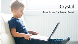  Presentation with computer - Amazing slide set having technology futuristic gadgets and generation backdrop and a white colored foreground