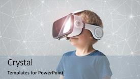  Presentation with science futuristic technology abstract - Slides featuring technology futuristic gadgets and generation background and a light blue colored foreground