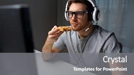  Presentation with pizza technology - Amazing presentation having livestream - technology gaming entertainment let's play backdrop and a gray colored foreground
