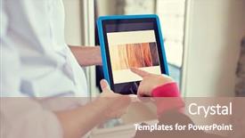  Presentation with hair color - Beautiful presentation theme featuring hair color at beauty salon backdrop and a coral colored foreground