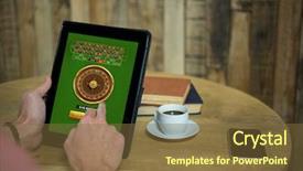  Presentation with roulette - Beautiful presentation theme featuring technology hand ball - online roulette game against cropped backdrop and a tawny brown colored foreground