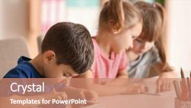  Presentation with whiteboard kids cute - Slide set enhanced with children fun - cute kids using digital gadgets background and a coral colored foreground