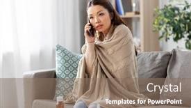  Presentation with technology health - Amazing presentation design having technology-health-and-cold-concept backdrop and a coral colored foreground