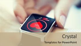  Presentation with technology health - PPT theme with technology health care and people background and a coral colored foreground