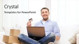  Presentation with credit card - Amazing presentation having technology home and lifestyle concept backdrop and a cream colored foreground