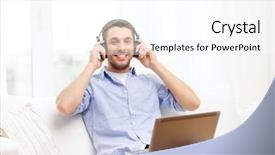  Presentation with iot agriculture technology concept man - PPT layouts enhanced with technology home music and lifestyle background and a cool aqua colored foreground