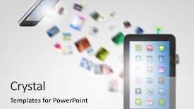  Presentation with high tech illustration - Slide set consisting of technology illustration with mobile phone background and a  colored foreground