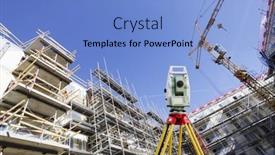  Presentation with instrument - Colorful presentation theme enhanced with technology-instrument-and-construction-industry backdrop and a light blue colored foreground