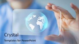  Presentation with international business - Presentation design consisting of technology international communication mass media background and a light blue colored foreground