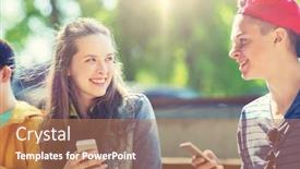  Presentation with internet addiction - PPT theme having technology internet addiction and people concept - happy teenage friends with smartphones outdoors background and a coral colored foreground