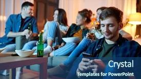  Presentation with internet addiction - Colorful slides enhanced with technology internet addiction and people backdrop and a ocean colored foreground