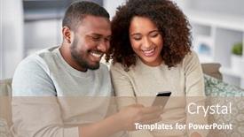  Presentation with african people - Theme enhanced with technology-internet-and-people-concept background and a coral colored foreground