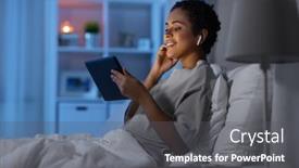  Presentation with wireless internet - Slide deck enhanced with technology-internet-and-people-concept background and a dark gray colored foreground