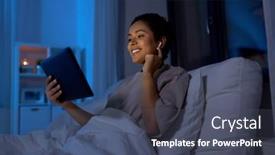  Presentation with young happy people smiling - Amazing theme having technology-internet-and-people-concept backdrop and a ocean colored foreground