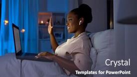  Presentation with wireless internet - Presentation theme enhanced with technology-internet-and-people-concept background and a dark gray colored foreground