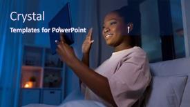  Presentation with wireless internet - Audience pleasing PPT layouts consisting of technology-internet-and-people-concept backdrop and a navy blue colored foreground