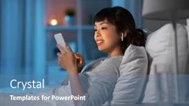  Presentation with wireless internet - Presentation theme consisting of technology-internet-and-people-concept background and a teal colored foreground