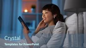  Presentation with wireless internet - Cool new slide deck with technology-internet-and-people-concept backdrop and a ocean colored foreground