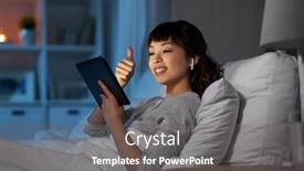  Presentation with wireless internet - Beautiful slide set featuring technology-internet-and-people-concept backdrop and a dark gray colored foreground