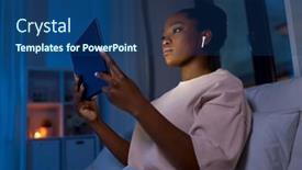  Presentation with wireless internet - Audience pleasing PPT theme consisting of technology-internet-and-people-concept backdrop and a ocean colored foreground