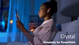  Presentation with wireless internet - Amazing slide deck having technology-internet-and-people-concept backdrop and a ocean colored foreground