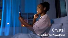  Presentation with wireless internet - Beautiful PPT layouts featuring technology-internet-and-people-concept backdrop and a ocean colored foreground