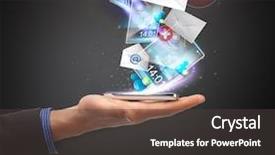  Presentation with application - Slide set featuring technology internet and application concept background and a dark gray colored foreground