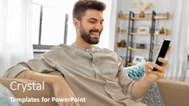  Presentation with internet communication - PPT layouts with technology-internet-communication-and-people background and a coral colored foreground