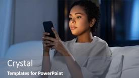  Presentation with internet communication - Slide set with technology-internet-communication-and-people background and a gray colored foreground