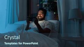  Presentation with internet communication - Presentation theme enhanced with technology-internet-communication-and-people background and a ocean colored foreground