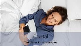  Presentation with internet communication - Presentation theme featuring technology-internet-communication-and-people background and a ocean colored foreground