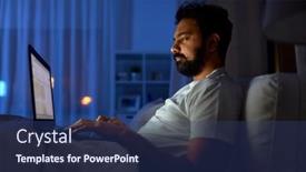  Presentation with internet communication - Cool new PPT theme with technology-internet-communication-and-people backdrop and a ocean colored foreground