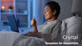  Presentation with internet communication - Cool new slide set with technology-internet-communication-and-people backdrop and a dark gray colored foreground