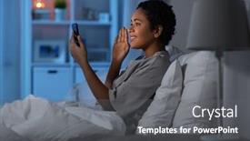  Presentation with internet communication - Slide deck featuring technology-internet-communication-and-people background and a gray colored foreground